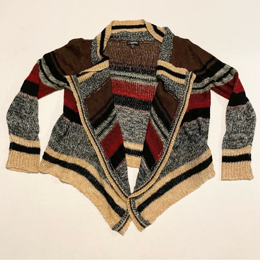 Jordache Multicolor Striped Cardigan Womens Size XXL